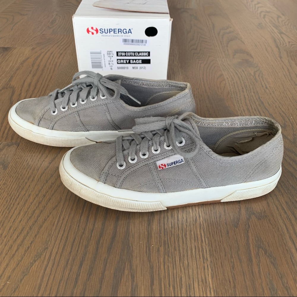Superga 2750 COTU Classic Sneaker Grey Sage Size 39.5 EU / 8.5 Women's